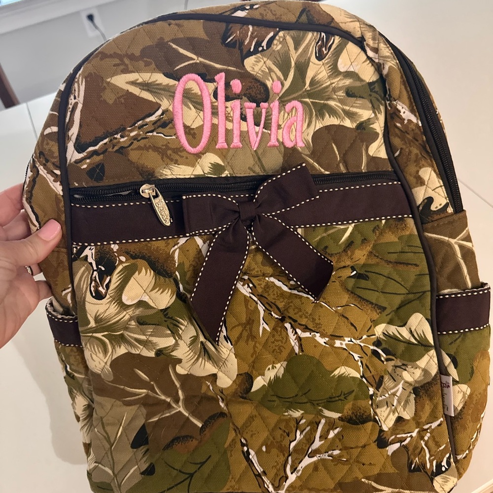 Olivia embroidered Camouflage Backpack